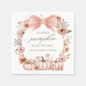 Serviette En Papier Baby shower Citrouille rose Bow (Devant)