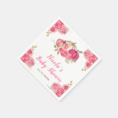 Serviette En Papier Baby shower Citrouille rose chaud (Coin)