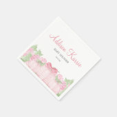 Serviette En Papier Baby shower Citrouille rose En vichy (Coin)