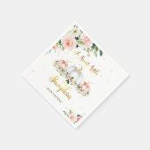 Serviette En Papier Baby shower citrouille Rose Et Or (Coin)