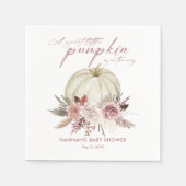 Serviette En Papier Baby shower Citrouille rose floral (Devant)