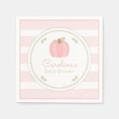 Serviette En Papier Baby shower Citrouille rose Napkin (Devant)