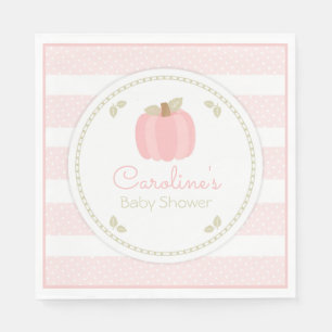 Serviette En Papier Baby shower Citrouille rose Napkin