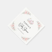 Serviette En Papier Baby shower Citrouille rose Napkin (Coin)