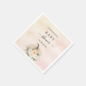 Serviette En Papier Baby shower citrouille rose or crème brush (Coin)