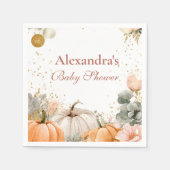 Serviette En Papier Baby shower Citrouille rose rustique (Devant)