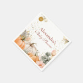 Serviette En Papier Baby shower Citrouille rose rustique (Coin)