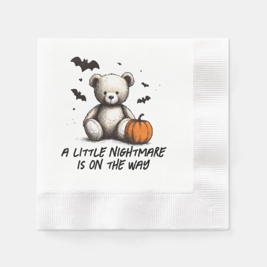 Serviette En Papier Baby shower Citrouille Teddy (Devant)