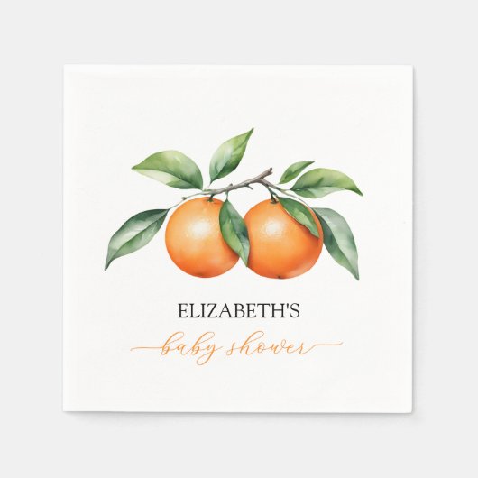 Serviette En Papier Baby shower Citrus Orange (Devant)