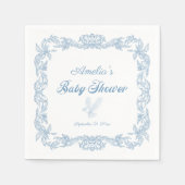 Serviette En Papier Baby shower classique bleu doux (Devant)
