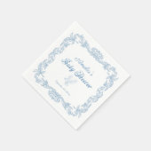 Serviette En Papier Baby shower classique bleu doux (Coin)
