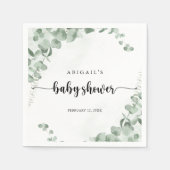 Serviette En Papier Baby shower classique de feuillage vert Eucalyptus (Devant)