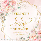 Serviette En Papier Baby shower classique flûte rose vif déjeuner