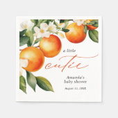 Serviette En Papier Baby shower Clementine Orange Little Cutie (Devant)