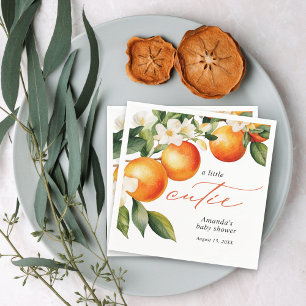 Serviette En Papier Baby shower Clementine Orange Little Cutie