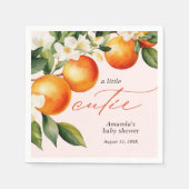 Serviette En Papier Baby shower Clementine Orange Little Cutie (Devant)