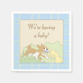 Serviette En Papier Baby shower Cocktail serviettes/Blue Construire un (Devant)