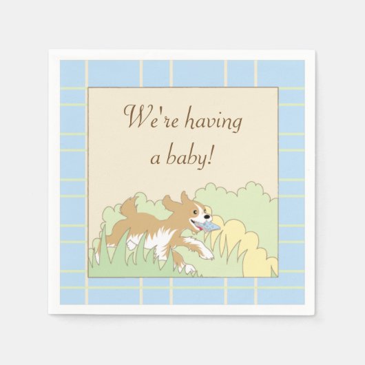 Serviette En Papier Baby shower Cocktail serviettes/Blue Construire un (Devant)