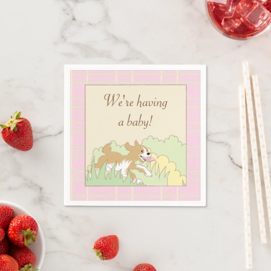 Serviette En Papier Baby shower Cocktail serviettes/rose Construire un (En situation)