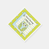 Serviette En Papier Baby shower Cocktail standard Chouette bleue Napki (Coin)