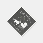 Serviette En Papier Baby shower Collie frontalier (Coin)
