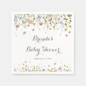 Serviette En Papier Baby shower coloré Dainty Fleurs sauvages (Devant)