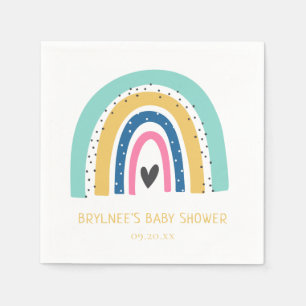 Serviette En Papier Baby shower coloré Pastel Rainbow