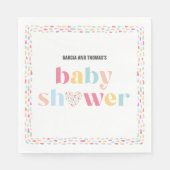 Serviette En Papier Baby shower coloré Pastel Twins Personnalisé (Devant)