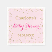 Serviette En Papier Baby shower Confetti de Parties scintillant or ros (Devant)