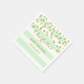 Serviette En Papier Baby shower Confetti Mint Green Stripes Gold (Coin)