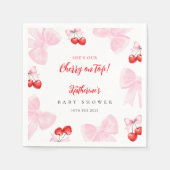 Serviette En Papier Baby shower Coquette Cherry (Devant)