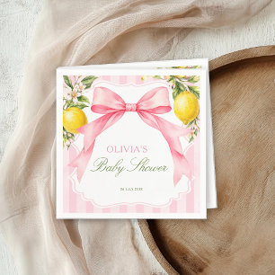 Serviette En Papier Baby Shower Coquette Rose Citron