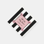 Serviette En Papier Baby shower coquette rose, noir et blanc (Coin)