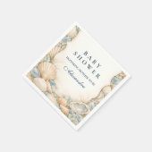Serviette En Papier Baby Shower Coquillages Neutres au Bord de la Mer (Coin)