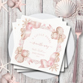 Serviette En Papier Baby shower côtier chic rose poire