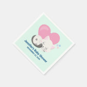 Serviette En Papier Baby shower couché blanc chaton blanc mignon (Coin)