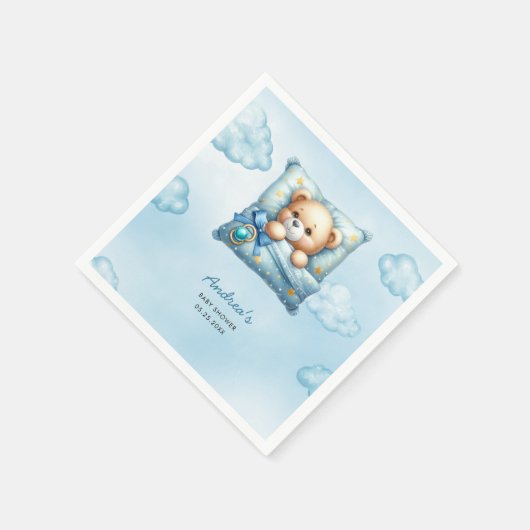 Serviette En Papier Baby shower Coussin Teddy Bear (Coin)