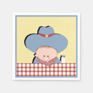Serviette En Papier Baby-Shower Cow-Boy