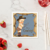 Serviette En Papier Baby shower Cowboy (En situation)