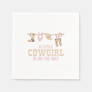 Serviette En Papier Baby Shower Cowgirl occidentale rose