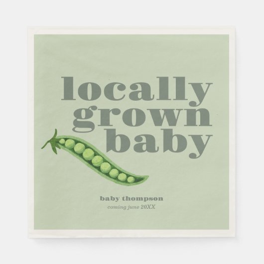 Serviette En Papier Baby shower cultivé localement | SAGE DE BLOCAGE (Devant)