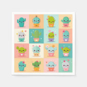 Serviette En Papier Baby shower Cute Cactus Kawaii (Devant)