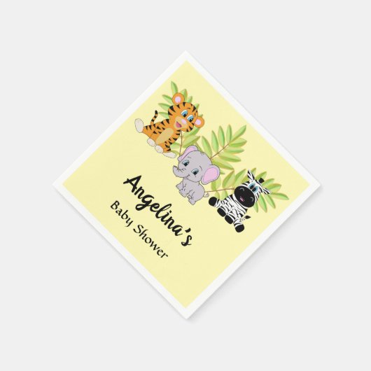 Serviette En Papier Baby shower Cute Safari Jungle Animaux (Coin)