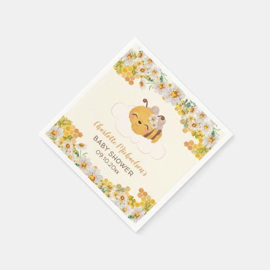 Serviette En Papier Baby shower d'abeilles (Coin)