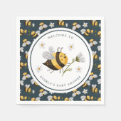 Serviette En Papier Baby shower d'abeilles à fleur marguerite (Devant)