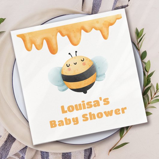 Serviette En Papier Baby shower d'abeilles au miel