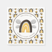 Serviette En Papier Baby shower d'abeilles de l'arc-en-ciel (Devant)
