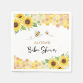 Serviette En Papier Baby shower d'abeilles de tournesol (Devant)