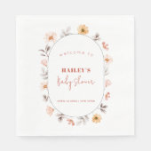 Serviette En Papier Baby shower d'accueil Fleur sauvage Boho simple (Devant)