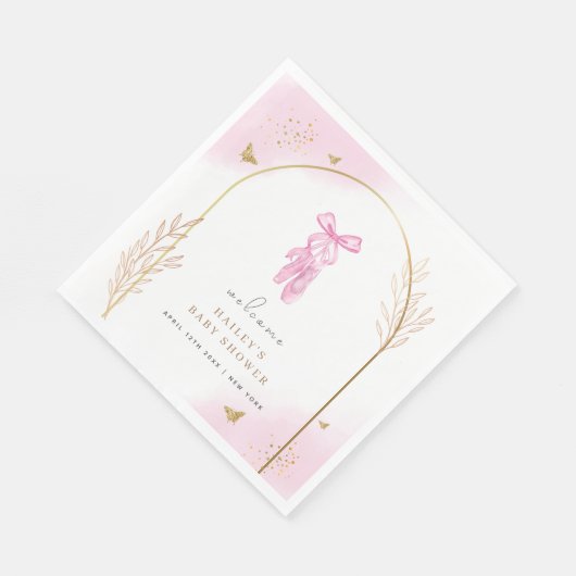 Serviette En Papier Baby shower d'accueil Sweet Elegant Arch Ballerina (Coin)